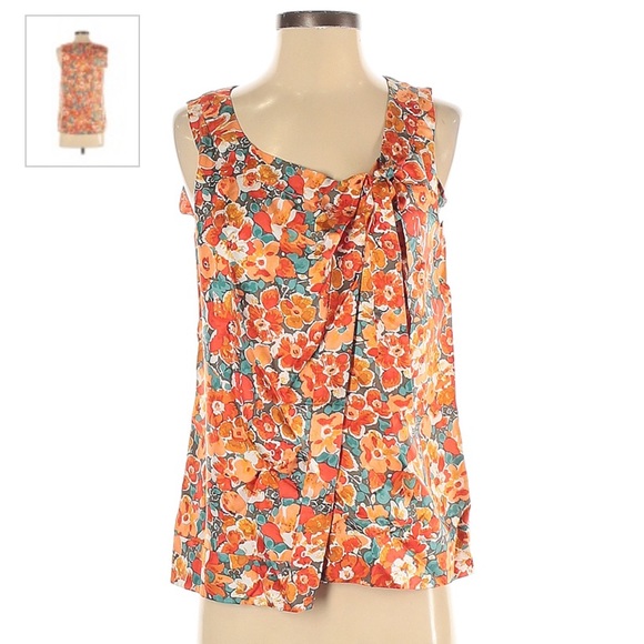 J. Crew silk colorful floral sleeveless top‎ - Picture 1 of 7